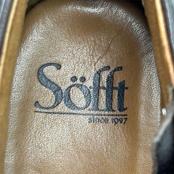 Sofft Women's Brown Ruched Leather Heeled Ankle Boots Size 7 M Fall Casual - Picture 13 of 14